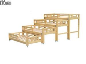 实木床/松木床幼儿园儿童木床 实木四层推拉床可拆装 可定做