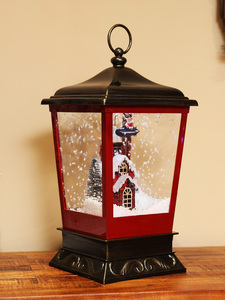 圣诞路灯飘雪灯音乐摆台装饰品商场场景布置道具橱窗下雪摆件创意