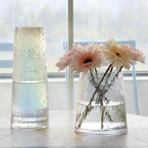 玻北欧璃花瓶 透明创意客厅插花玫瑰百合康乃馨鲜花干花花器摆件