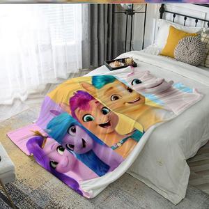 小马宝莉卡通动漫法兰绒毛毯宿舍床单铺床两用儿童宝宝午睡毯子