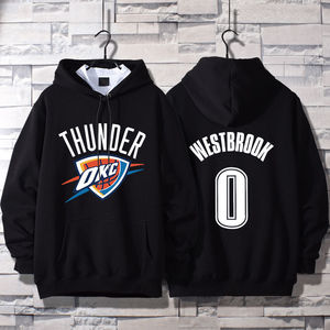 冬季加绒卫衣男连帽ins潮学生春秋薄款宽松nba雷霆队威少篮球运动