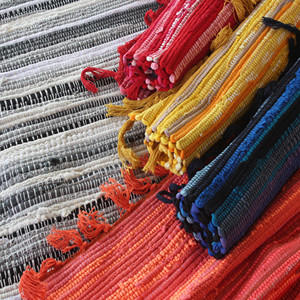 棉碎布条手工编织门厅现代地毯客厅茶几卧室床边榻榻米地垫 包邮