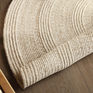 羊毛地毯北欧极简圆形客厅沙发床边毯纯色手工编织加厚轻奢地垫