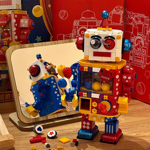 乐高扭蛋机器人抓娃娃机儿童益智拼装积木玩具礼物男女孩桌游潮玩