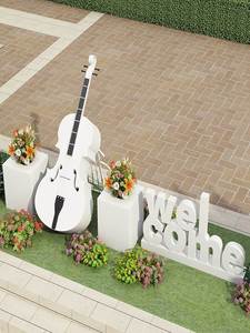 户外园林大提琴花架雕塑摆件创意金属园艺别墅小区景观仿真装饰
