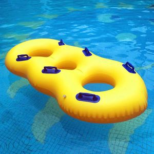 厂家供应充气人滑水圈 水上乐园充气皮筏单双多人滑水器戏水玩具
