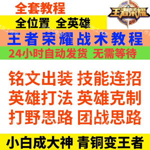 s34王者荣耀攻略全英雄教学醉易大局观射手操作意识课程技巧视频