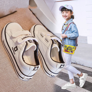 回力童鞋无痕运动会小白鞋新款同款纯色防滑儿童白色帆布鞋中大童