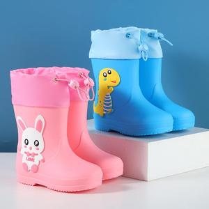 回力新款儿童雨鞋小孩水鞋男童女童中筒雨靴束口防滑防水环保材品