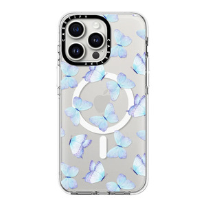 蓝色蝴蝶casetify适用苹果iPhone15 pro max手机壳14/13透明12清新唯美磁吸潮牌ins风小众轻奢保护套水彩手绘