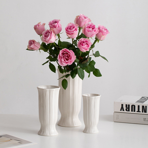北欧白色简约陶瓷花瓶家居客厅干花装饰插花摆件餐桌水培鲜花花器