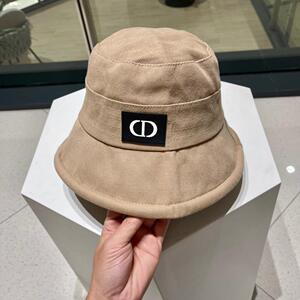 代购代购新款dior时尚圆顶双d字母沙滩休闲太阳帽百搭渔夫帽女