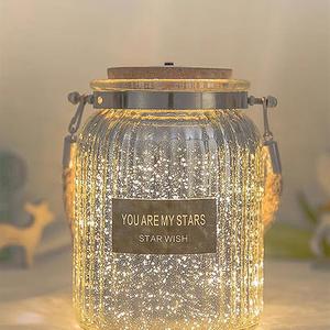 玻璃瓶装星星的玻璃罐许愿瓶发光创意礼物星空罐夜光漂流瓶装饰品