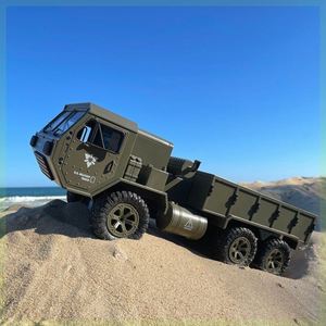 六驱rc遥控车重型军事卡车全比例模型儿童玩具改装攀爬六轮越野车