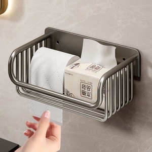 德国进口免打孔卫生间纸巾盒厕纸架壁挂式厕所抽纸盒卷纸篓置物架