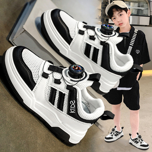 国货品牌男童鞋子2024年夏季新款透气网面儿童运动板鞋中大童男孩