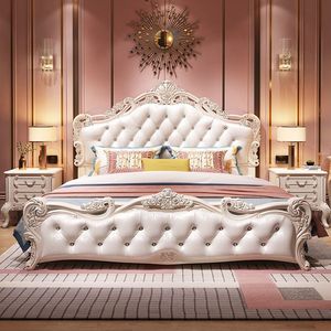 欧式床现代简约公主床双人床1.5米1.8米田园婚床主卧家具组合套装