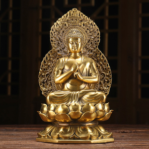 开光纯铜大日如来佛祖摆件释迦摩尼佛像属羊猴本命佛家用供奉客厅