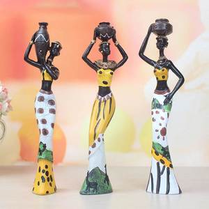 摆件树脂娃娃异国风情非洲人物3件套创意新房客厅家居装饰品摆件