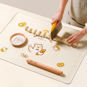 日本进口MUJIE硅胶揉面垫加厚食品级和面垫擀面垫子家用烘焙面板