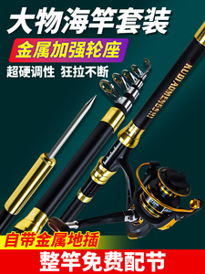 日本进口达瓦海杆抛竿套装组合鲢鳙海钓鱼竿甩杆超硬远投竿全套全