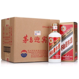贵州迎宾酒普迎宾酒53度500ml每瓶酱香型高档礼品盒高度国产酱香