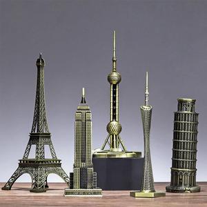 地标建筑模型巴黎埃菲尔铁塔工艺品摆件客厅酒柜办公室桌面装饰品