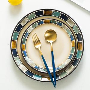 陶瓷盘菜盘家用欧式创意简约个性西餐餐盘牛排早餐大盘微波炉餐具