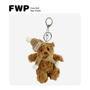 巴塞罗那棕色小熊毛衣情侣礼物毛绒车钥匙扣包挂件毛绒熊挂件装饰