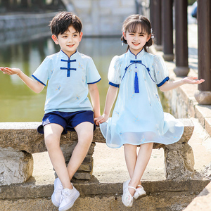 六一儿 童汉服幼儿园舞台表演服中国风男女 童唐装夏季毕业演出服