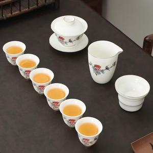 茶杯6个装特价清仓陶瓷功夫茶具品茗杯青瓷紫砂冰裂釉纹六色杯子