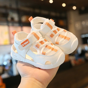 牧童婴儿学步鞋软底女宝宝凉鞋0-1-3一岁2夏季包头鞋子男小童透气