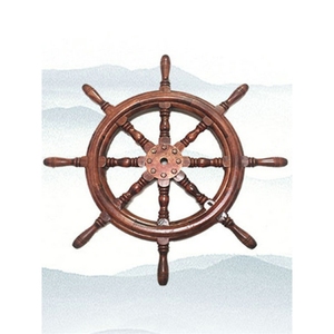 实木船舵装饰品摆件方向舵壁挂件地中海酒吧家居墙盘轮复古领航舵