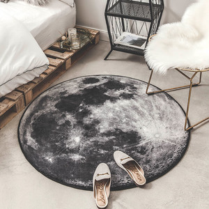 创意个性月球书房圆形地毯客厅沙发卧室吊篮电脑椅垫子月球表面80