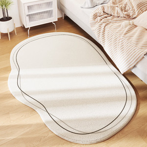 圆形地毯卧室床边毯加厚毛绒毯客厅房间地毯静守120x160cm