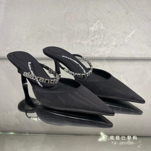 Alexander Wang/亚历山大王 24新款水钻字母凉鞋女士细跟高跟鞋