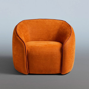 现货橙色面包款式单人沙发会谈休闲服装店抖音直播间懒人家具定制