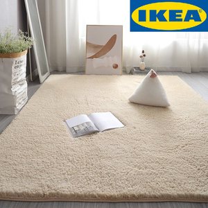 IKEA宜家乐冬季加厚羊羔绒床边地毯客厅卧室毛毯地垫整铺长飘窗垫