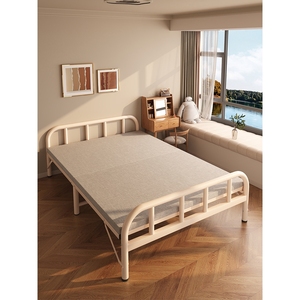 林氏木业折叠床双人床1米5家用单人床简易宿舍主卧室出租屋铁艺床
