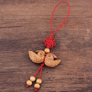 一对卧室婚房饰品桃木挂件图案鸳鸯戏水吊坠摆设酒戒家居专营店25