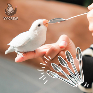 鹦鹦队 鹦鹉不锈钢喂食勺雏鸟喂奶勺牡丹玄凤手养幼鸟奶粉喂食器