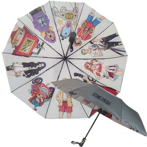 [抖音爆款]海贼王创意镭射雨伞自动双层加厚夜行反光遇水变色雨伞