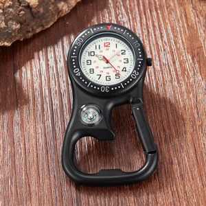 手表指南针登山扣表挂表开瓶器表背包挂饰表攀岩运动计时夜光腰表