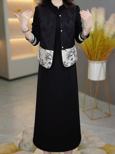 左曼女装新中式国风套装连衣裙2024新款爆款高级感今年流行两件套