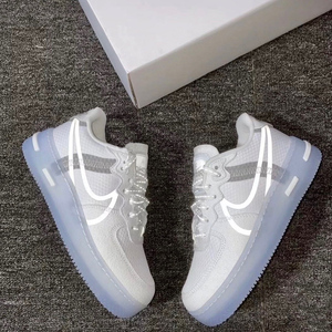nike air force 1 react qs af1 骨白冰蓝解构板鞋男女cq8879 100