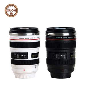 创意相机镜头杯水杯子camera lens 六代黑白不锈钢咖啡杯