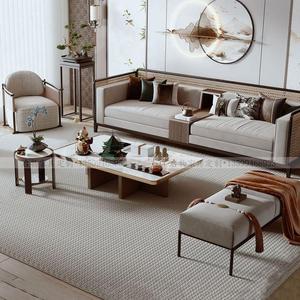 新中式沙发现代轻奢实木藤编家俱小户型样板房样品屋展示中心新款