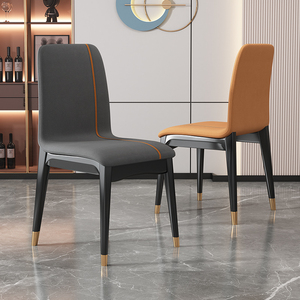 北欧餐椅实木椅子家用简约现代轻奢意式科技布软包靠背凳子餐桌椅