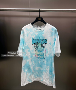 INXX专柜正品美式复古浅蓝色扎染街头宽松短袖T恤XCE2010788