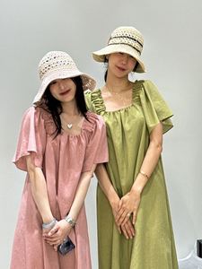 NINESQUARED 韩国东大门代购2024夏季新款 甜美荷叶袖淑女连衣裙